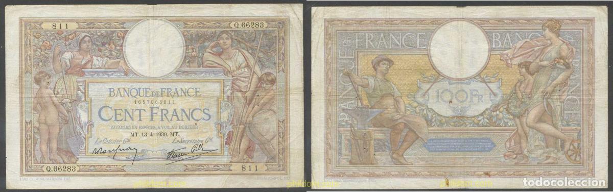 International Banknotes: 5990 FRANCIA 1939 FRANCE 100 FRANCS 1939