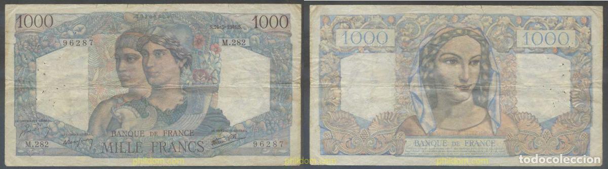 International Banknotes: 6000 FRANCIA 1946 FRANCE 1000 FRANCS 1946