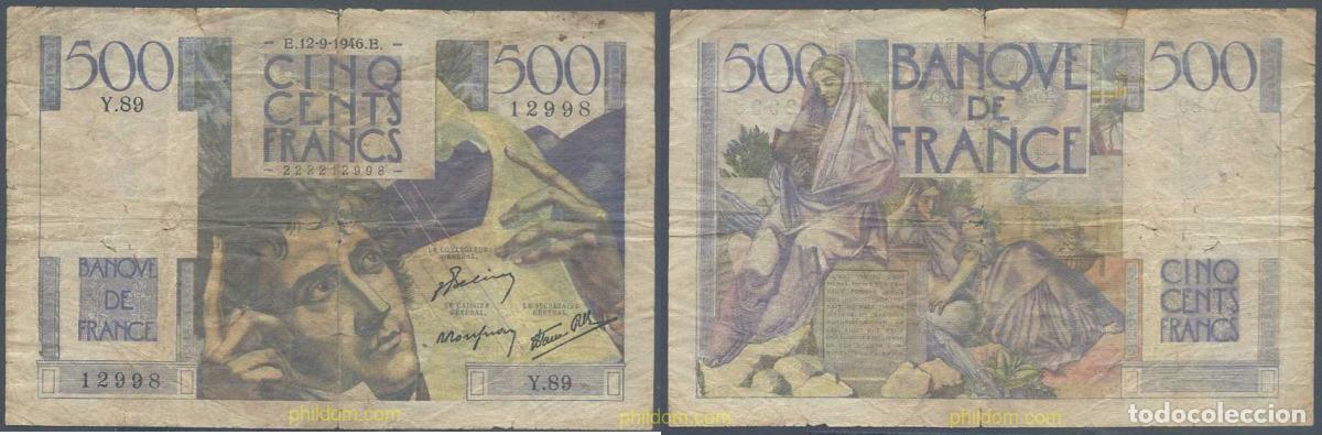 International Banknotes: 6001 FRANCIA 1946 FRANCE 500 FRANCS 1946