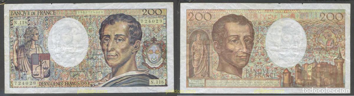 International Banknotes: 6016 FRANCIA 1992 FRANCE 200 FRANCS 1992