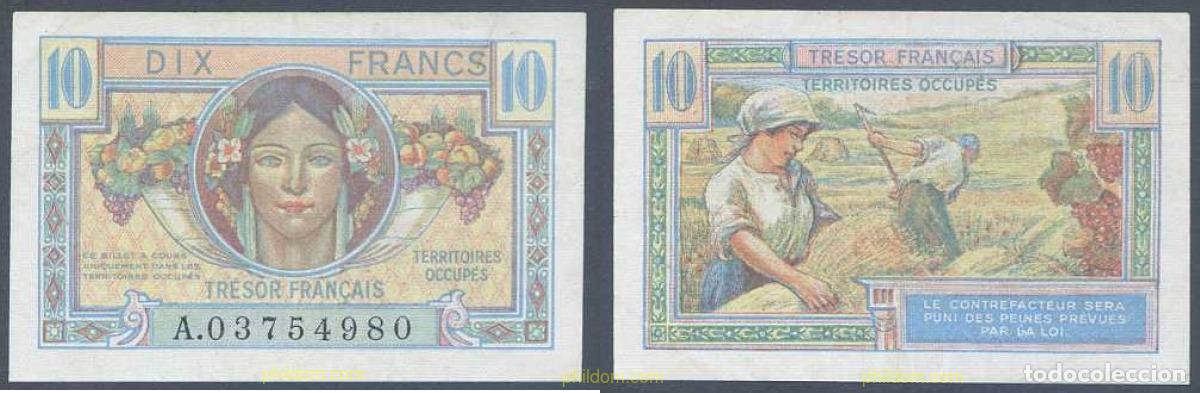 International Banknotes: 6026 FRANCIA 1947 FRANCE 10 FRANCS TRESOR 1947