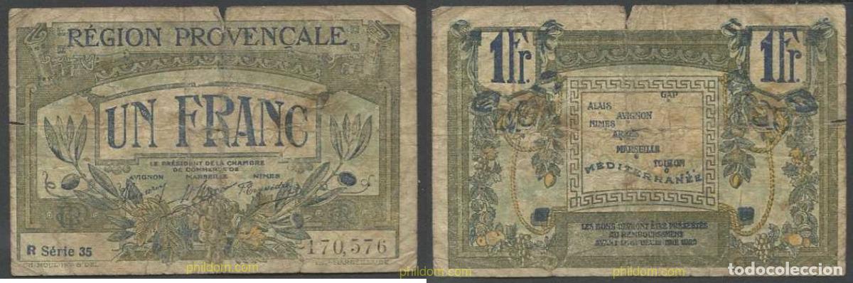 International Banknotes: 6031 FRANCIA 1922 FRANCE 1 FRANC 1922 PROVENCALE