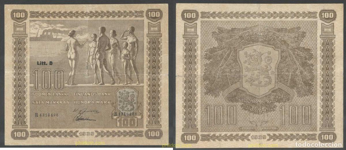 International Banknotes: 6050 FINLANDIA 1939 FINLANDIA 1939 100 MARKKAA