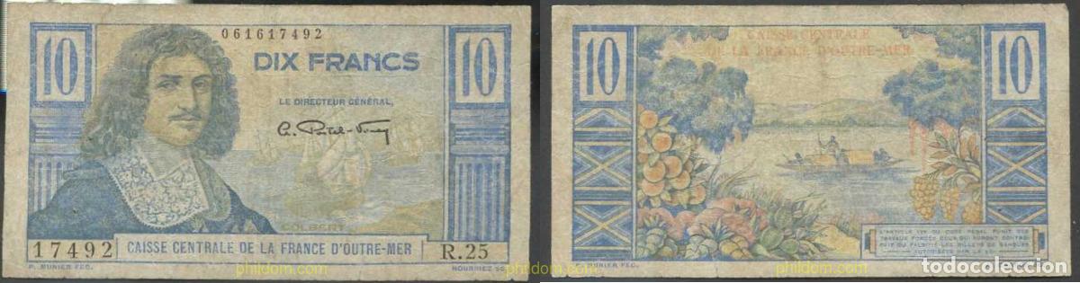 International Banknotes: 6124 AFRICA ECUATORIAL FRANCESA 1947 AFRICA ECUATORIAL FRANCESA 10 FRANCS 1947 PICK 21