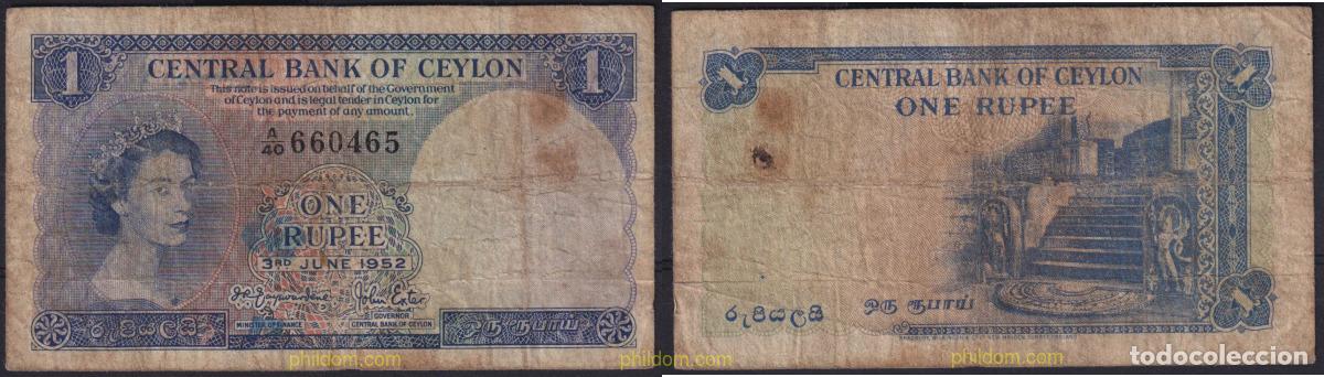Billets internationaux: 6421 CEILAN 1952 CEYLAN 1952 1 RUPEE