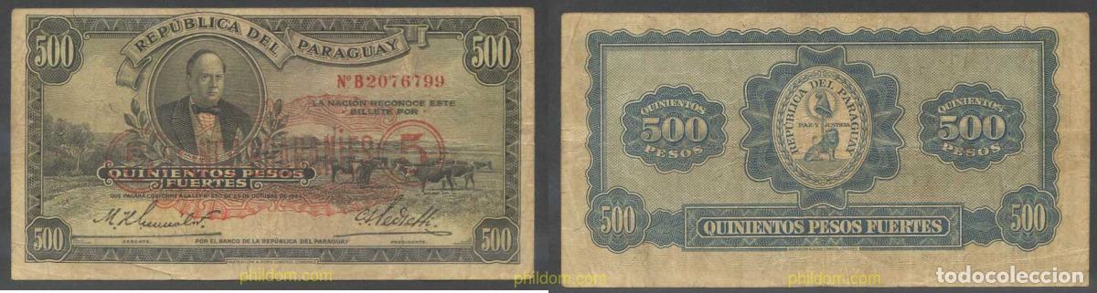 Billetes extranjeros: 6464 PARAGUAY 1923 PARAGUAY 1923 500 PESOS