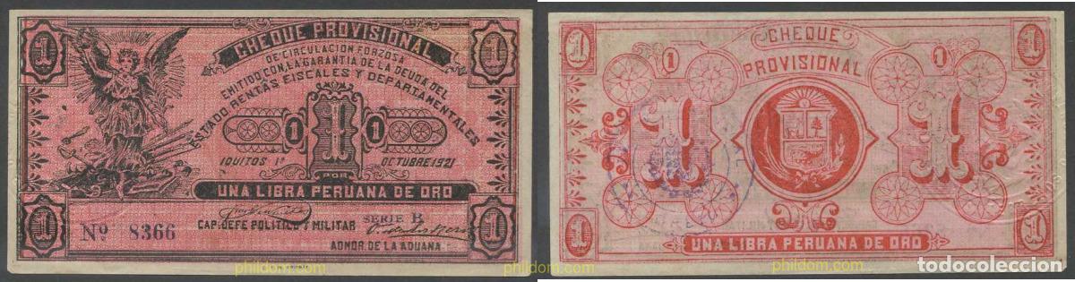 Billetes extranjeros: 6496 PERU 1921 PERU 1921 1 LIBRA