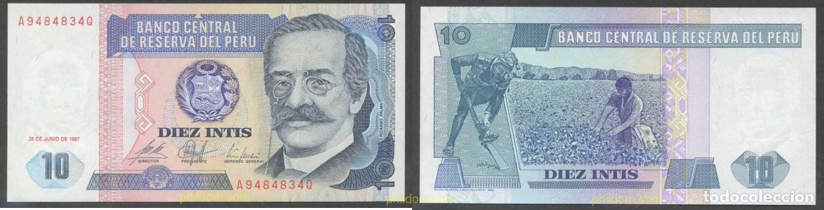 Billetes extranjeros: 6542 PERU 1987 PERU 1987 10 INTIS
