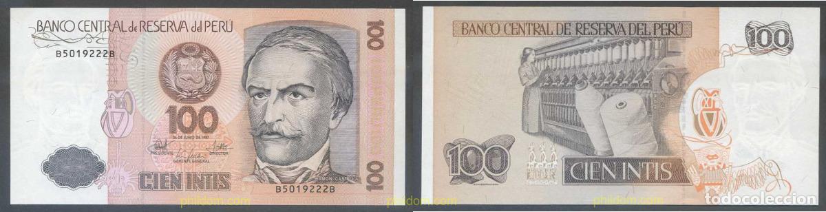 Billetes extranjeros: 6544 PERU 1987 PERU 1987 100 INTIS