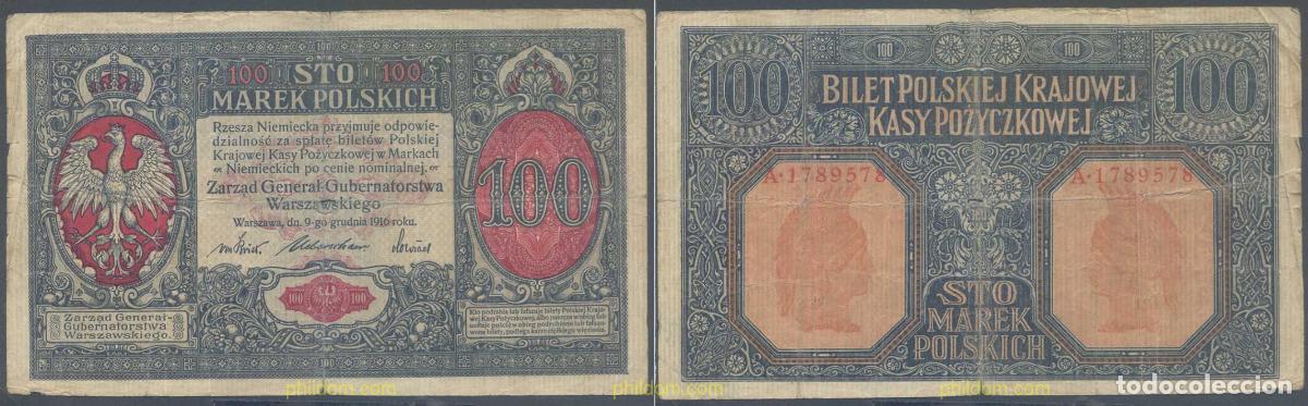 Billetes extranjeros: 6562 POLONIA 1916 POLONIA 1916 100 MAREK