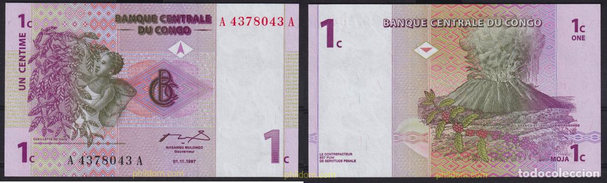 Billetes extranjeros: 6622 CONGO 1997 CONGO REPUBLICA DEMOCRATICA / KINSASA 1997 1 CENTIME