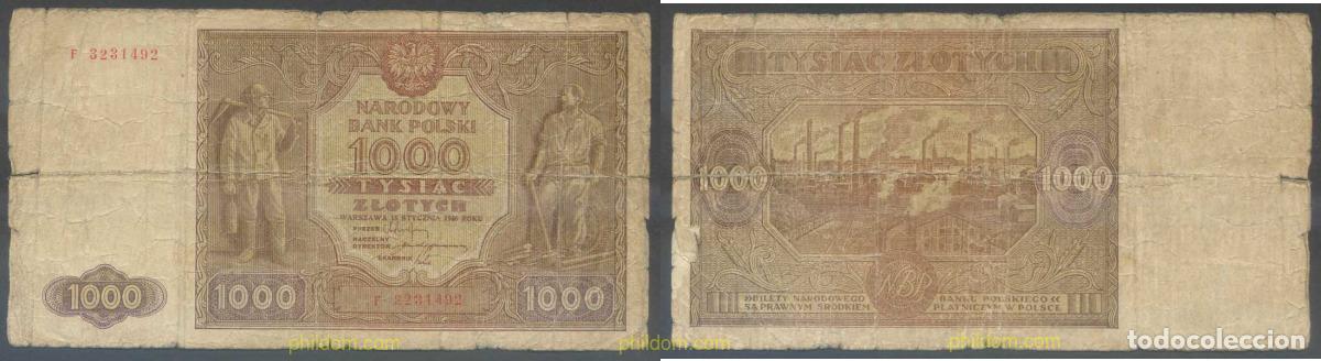 Billets internationaux: 6682 POLONIA 1946 POLONIA 1946 1000 ZLOTYCH