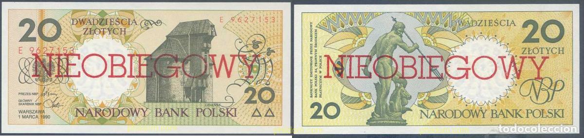 International Banknotes: 6715 POLONIA 1990 POLAND 1990 20 ZLOTYCH NIEOBIEGOWY