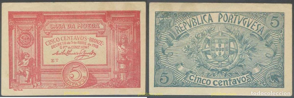 International Banknotes: 6749 PORTUGAL 1918 PORTUGAL 1918 5 CENTAVOS