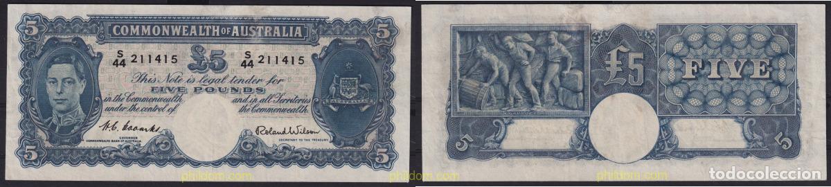 International Banknotes: 6770 AUSTRALIA 1952 AUSTRALIA 5 POUNDS 1952