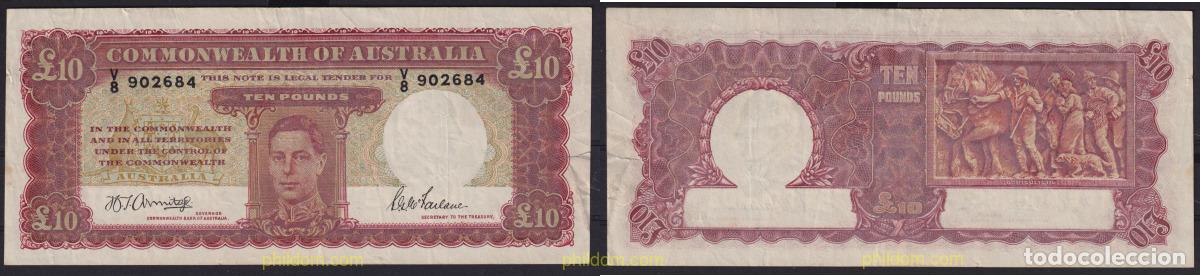 International Banknotes: 6771 AUSTRALIA 1943 AUSTRALIA 10 POUNDS 1943