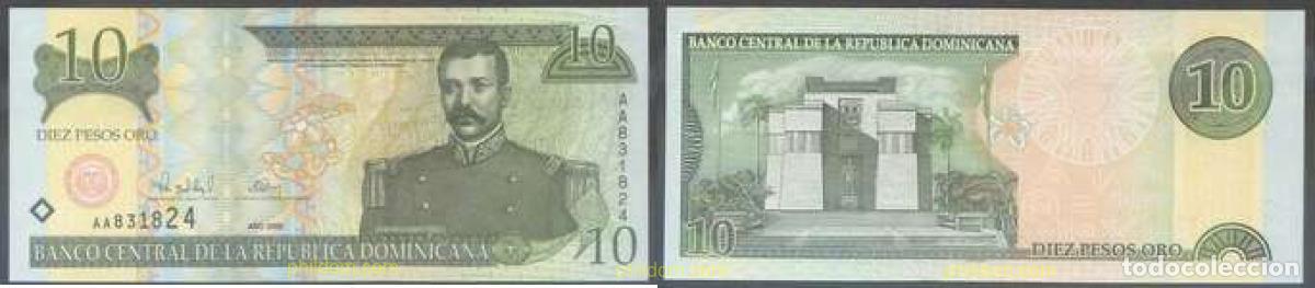 Billetes extranjeros: 6951 DOMINICANA 2000 DOMINICANA 10 PESOS ORO 2000