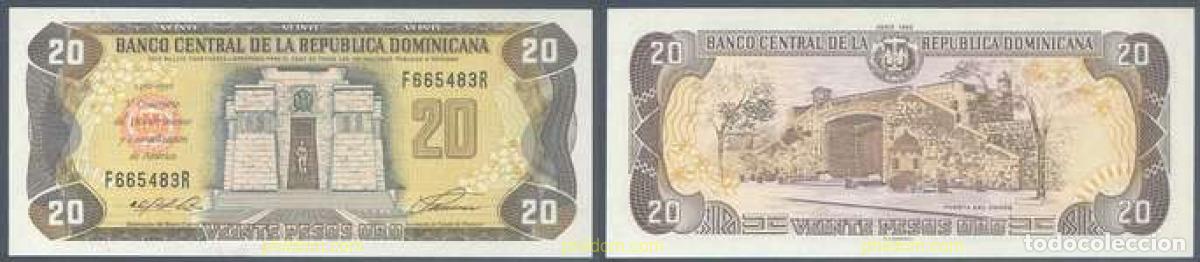Billetes extranjeros: 6950 DOMINICANA 1992 DOMINICANA 20 PESOS ORO 1992