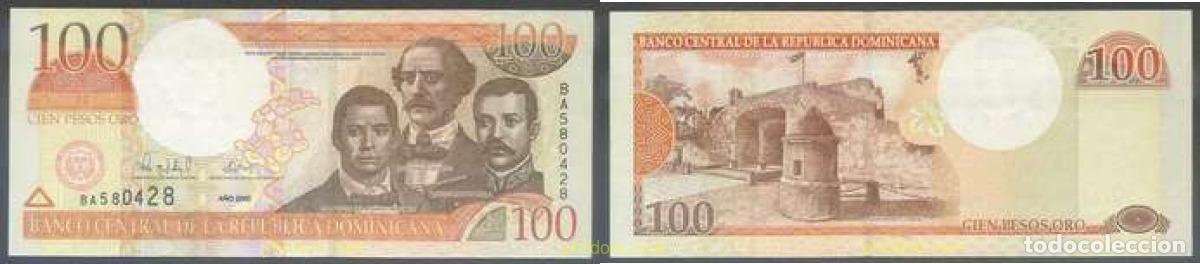 Billetes extranjeros: 6954 DOMINICANA 2000 DOMINICANA 100 PESOS ORO 2000