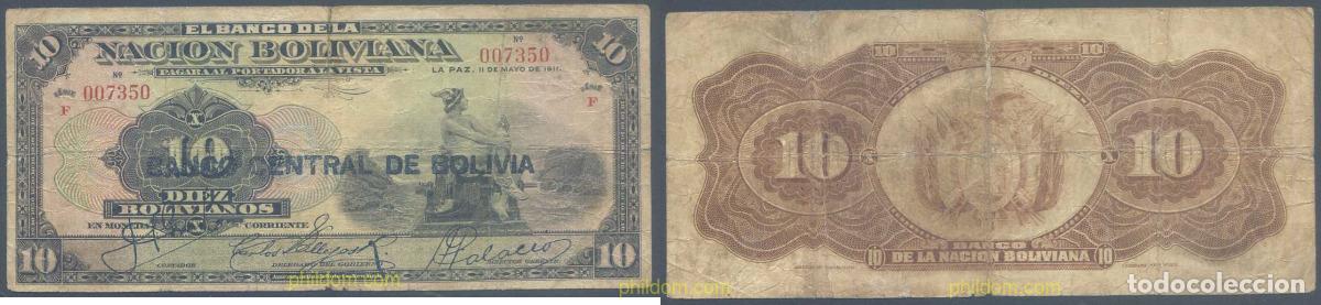 Billetes extranjeros: 7160 BOLIVIA 1911 BOLIVIA 10 BOLIVIANOS 1911
