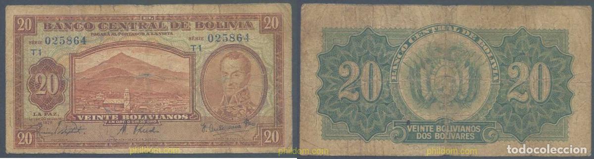 International Banknotes: 7175 BOLIVIA 1928 BOLIVIA 20 BOLIVIANOS 1928