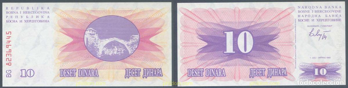 Banconote internazionali: 7240 BOSNIA-HERZEGOVINA 1992 BOSNIA HERZEGOVINA 10 DINARA 1992