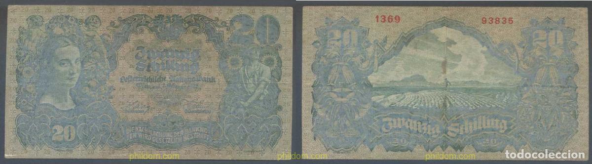 Billetes extranjeros: 7781 AUSTRIA 1928 AUSTRIA 20 SCHILLING 1928