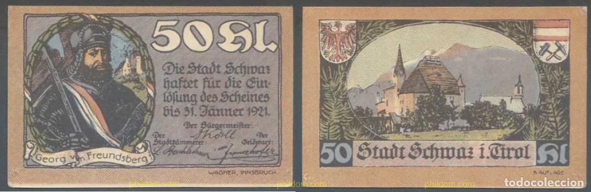 Billetes extranjeros: 7789 AUSTRIA 1920 AUSTRIA 50 HELLER 1920 TIROL