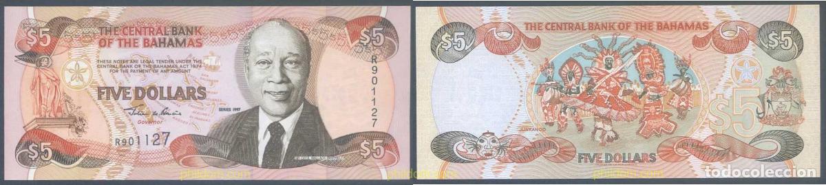 Notas Internacionais: 7827 BAHAMAS 1997 AHAMAS 5 DOLLARS 1997