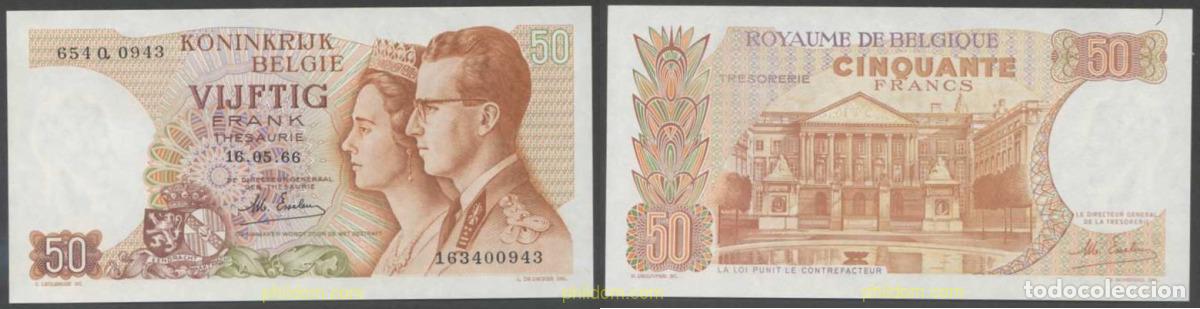Notas Internacionais: 7880 BELGICA 1966 BELGIQUE 50 FRANCS 1966