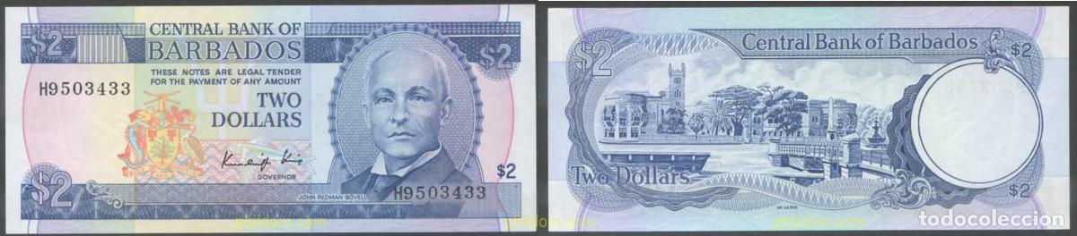 Notas Internacionais: 7904 BARBADOS 1986 BARBADOS 2 DOLLARS 1986
