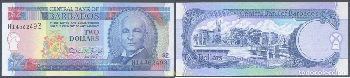 Notas Internacionais: 7906 BARBADOS 1995 BARBADOS 2 DOLLARS 1995