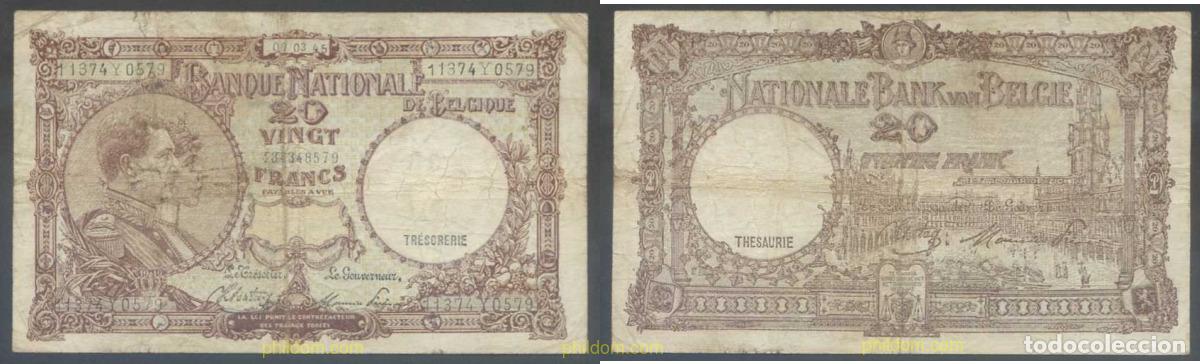 Banconote internazionali: 7890 BELGICA 1945 BELGIQUE 20 FRANCS 1945