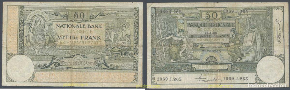 Banconote internazionali: 7917 BELGICA 1926 BELGIQUE BELGIUM 50 FRANCS 1926