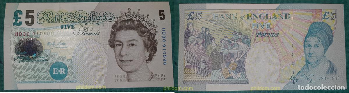 Banconote internazionali: 7932 GRAN BRETA&Ntilde;A 1999 GREAT BRITAIN UK ENGLAND 1999 2000 BANKNOTES 5 POUNDS