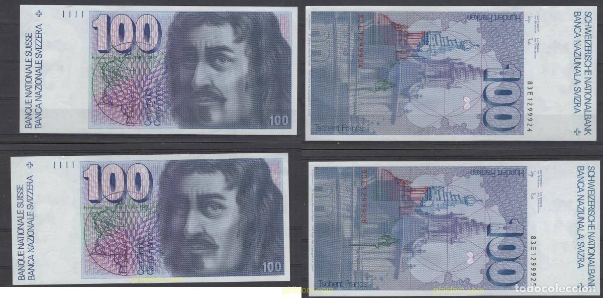 Billetes extranjeros: 8003 SUIZA 1981 SUISSE SWITZERLAND 100 FRANCS FRANKEN FRANCHI 1981 - 1996