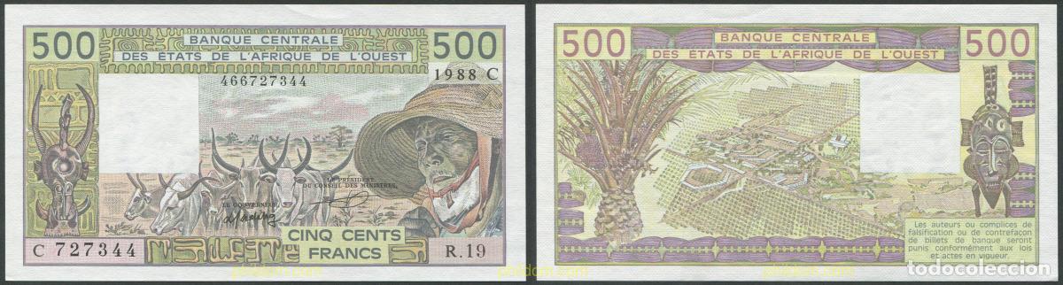 Billetes extranjeros: 8089 BURKINA FASO 1988 BURKINA FASO WEST AFRICAN STATES 500 FRANCS 1988 C
