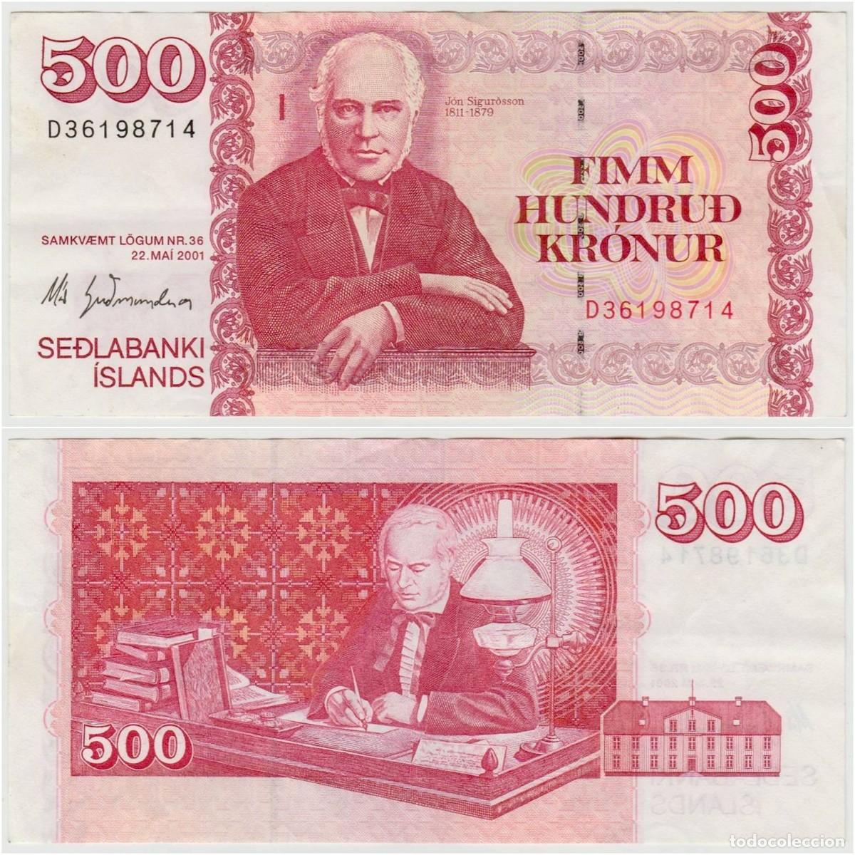 Billetes extranjeros: Islandia 500 Coronas 2001 n/s D36198714 Circulado (el billete de la foto)