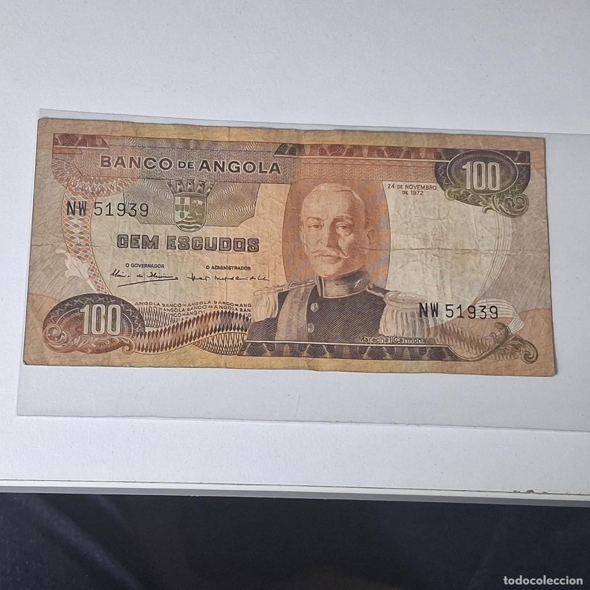 Billetes extranjeros: BILLETE DE ANGOLA PORTUGUESA 100 ESCUDOS 1972 NW51939 - MARECHAL CARMONA
