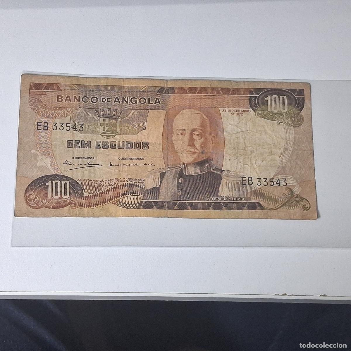 Billetes extranjeros: BILLETE DE ANGOLA PORTUGUESA 100 ESCUDOS 1972 EB33543 - MARECHAL CARMONA