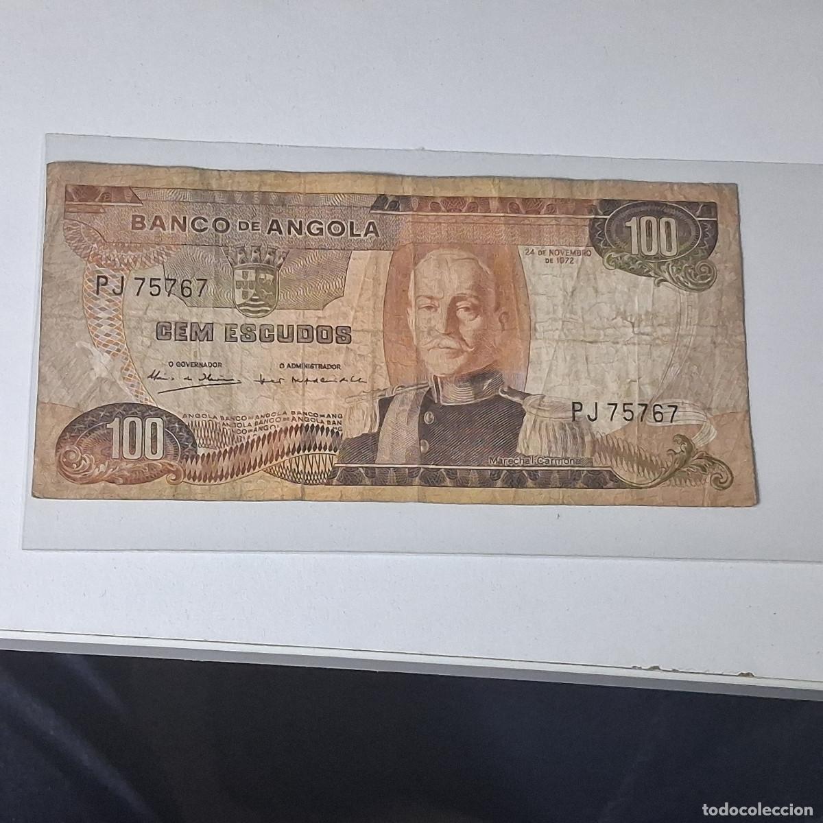 Billetes extranjeros: BILLETE DE ANGOLA PORTUGUESA 100 ESCUDOS 1972 PJ75767 - MARECHAL CARMONA