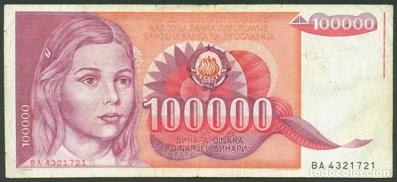 Billetes extranjeros: YUGOSLAVIA. 100000 dinara 1989. Pick 97.