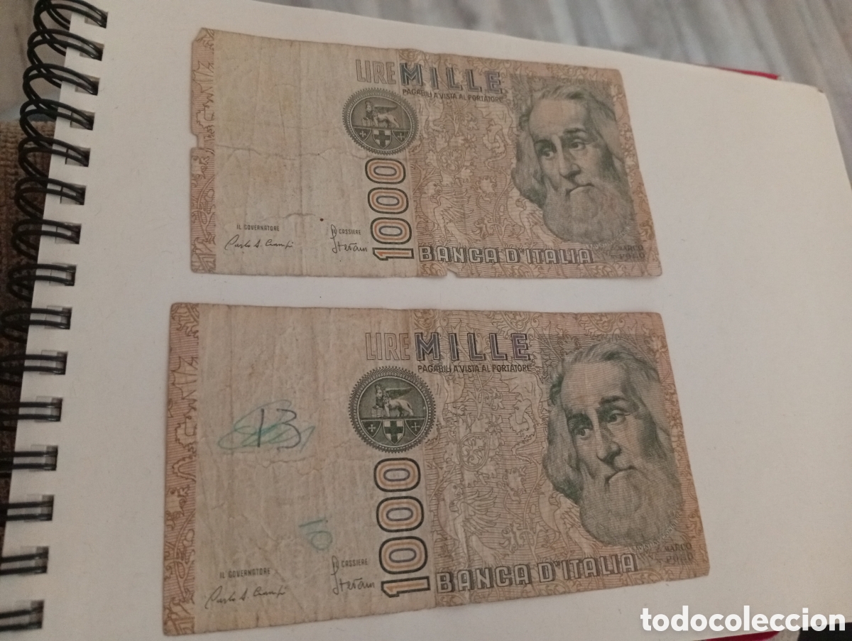 Billetes extranjeros: DOS billetes italianos buen estado