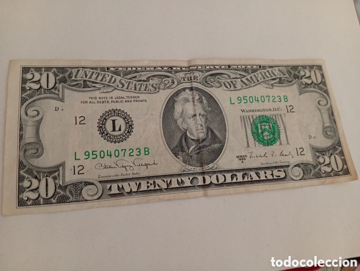 Billetes extranjeros: Billete 20 d&oacute;lares buen estado