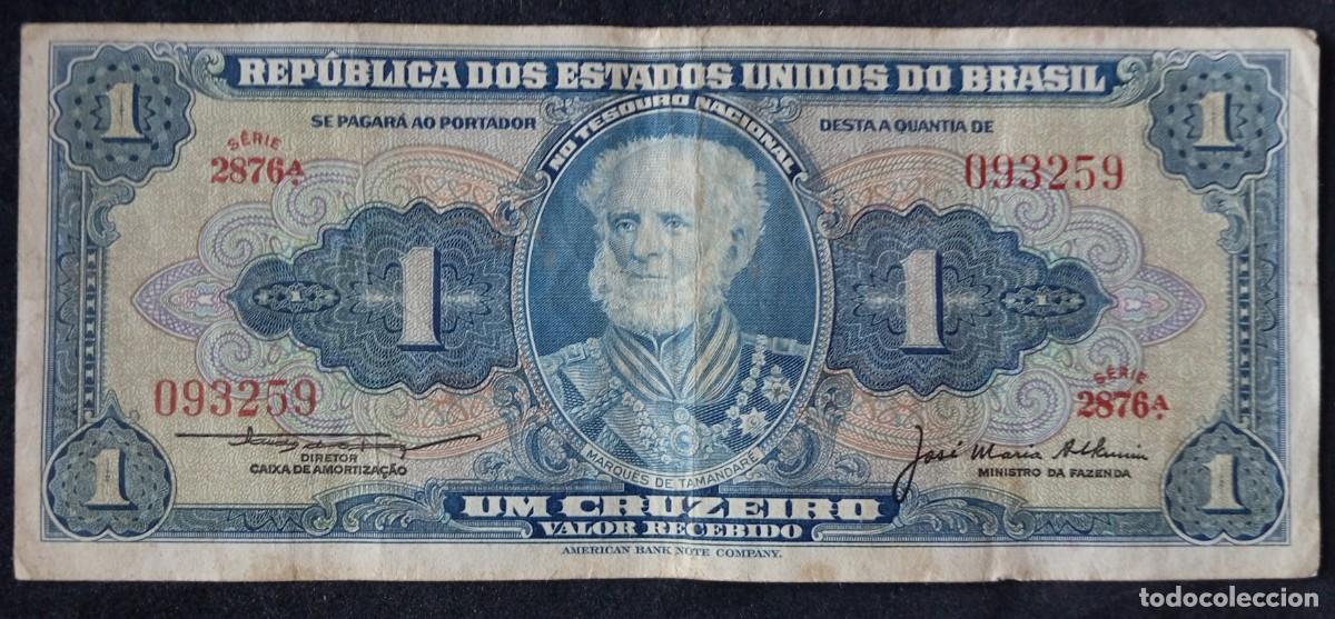 Billetes extranjeros: Brasil 1 cruzeiro (1954-1958) pick 150C (MBC)