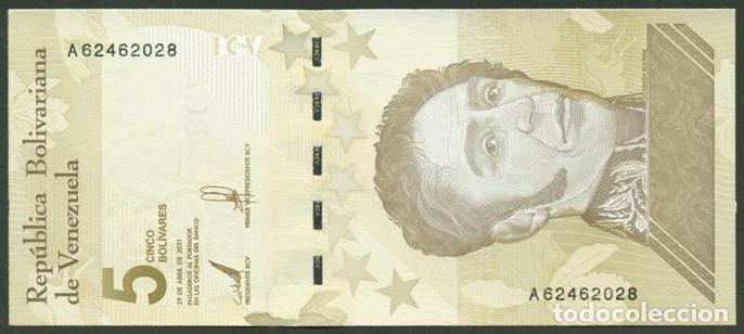 Notas Internacionais: VENEZUELA. 5 bolivares digitales 29.04. 2021. Serie A. Pick 115. S/C.