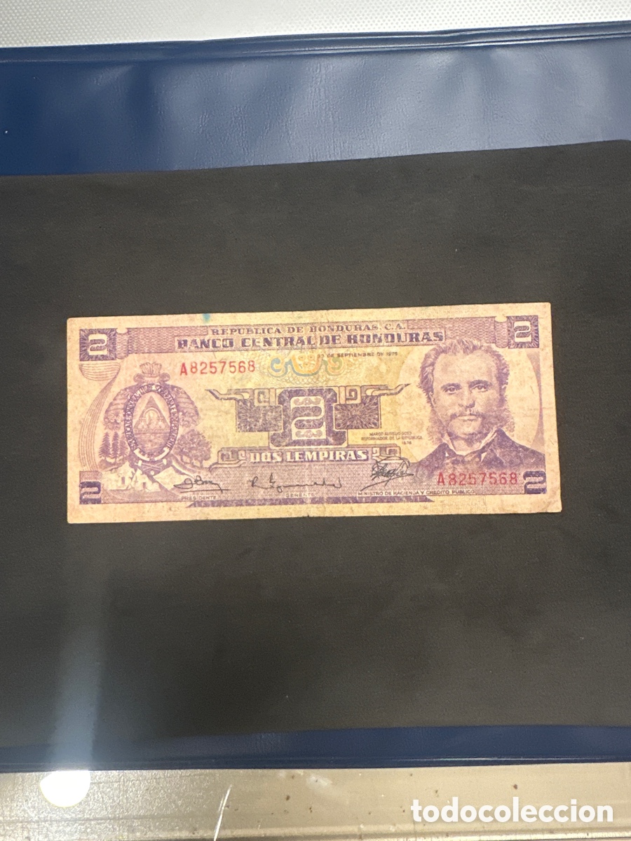 Billetes extranjeros: Billete de Honduras 2 lempira a&ntilde;o 1976