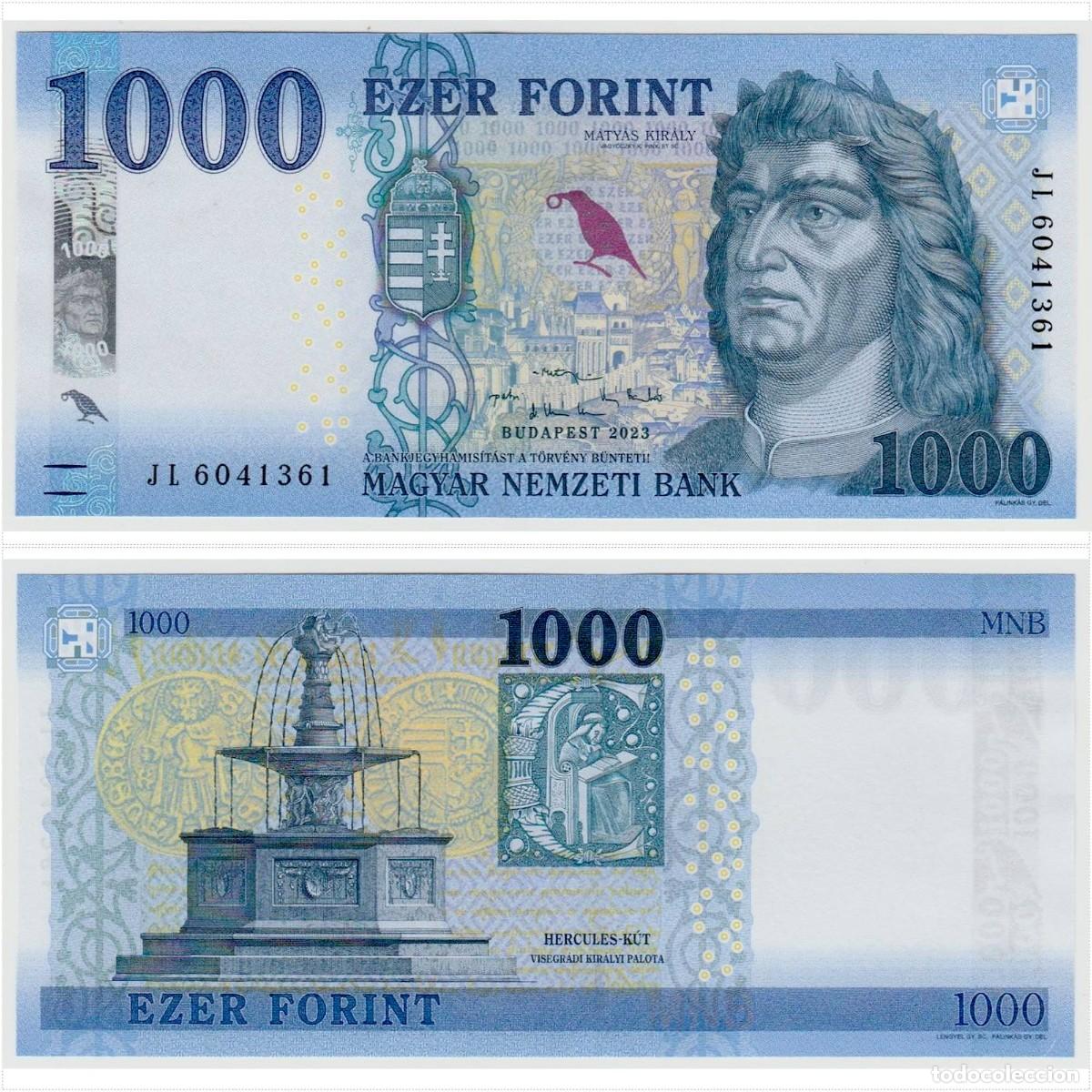 Billetes extranjeros: Hungr&iacute;a 1000 Florines 2023 n/s JL6041361 Sin Circular (el billete de la foto)