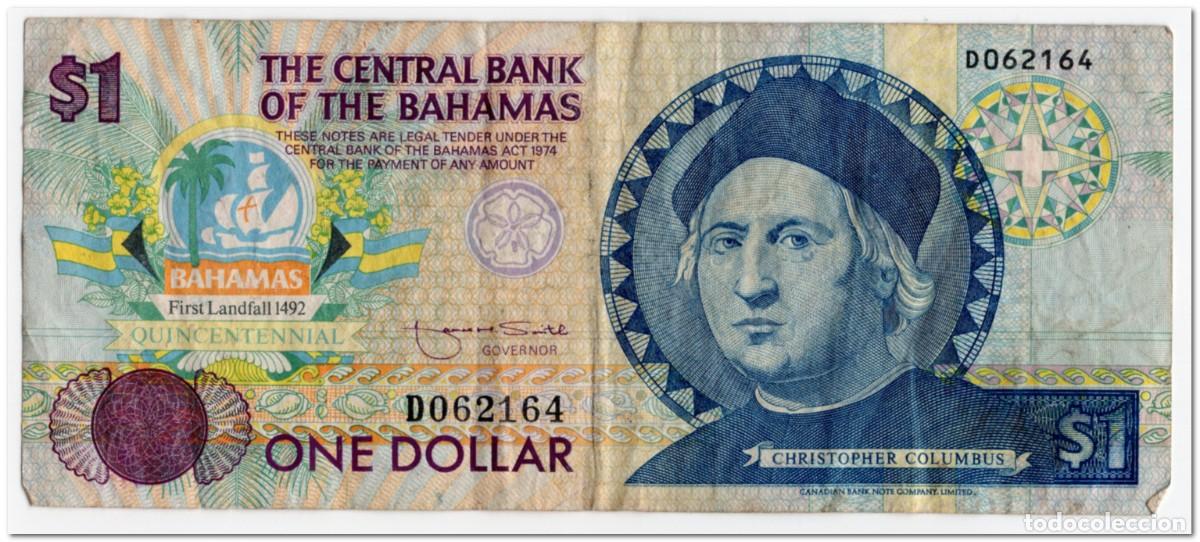Billetes extranjeros: BAHAMAS,1 DOLLAR,1992,P.50,F-VF