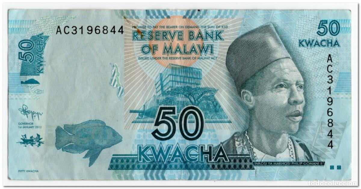 Billetes extranjeros: MALAWI,50 KWACHA,2012,P.58,VF